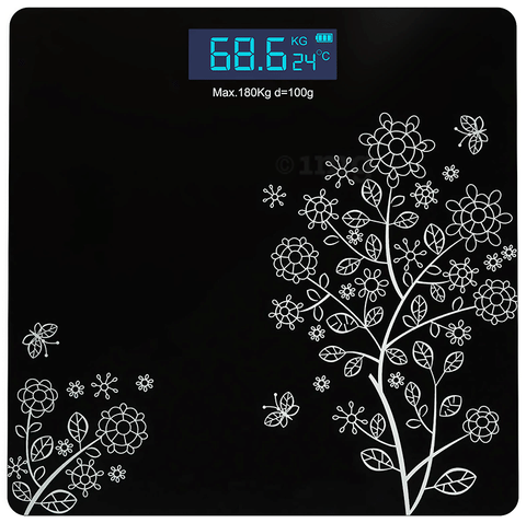 beatXP Digital Weighing Scale with LCD Display Black Floral